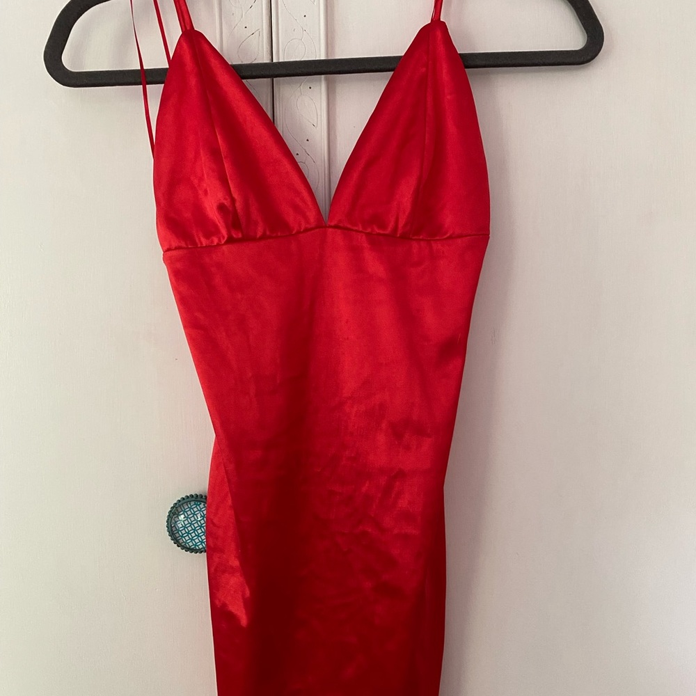 Red Mini Satin Dress